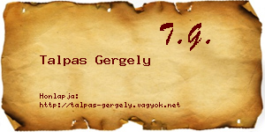 Talpas Gergely névjegykártya